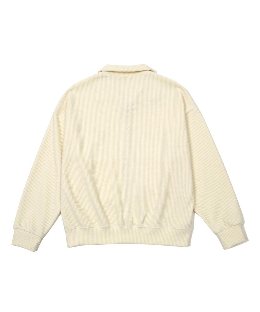 Search410 Velour Croffle Anorak Zip-Up Ivory