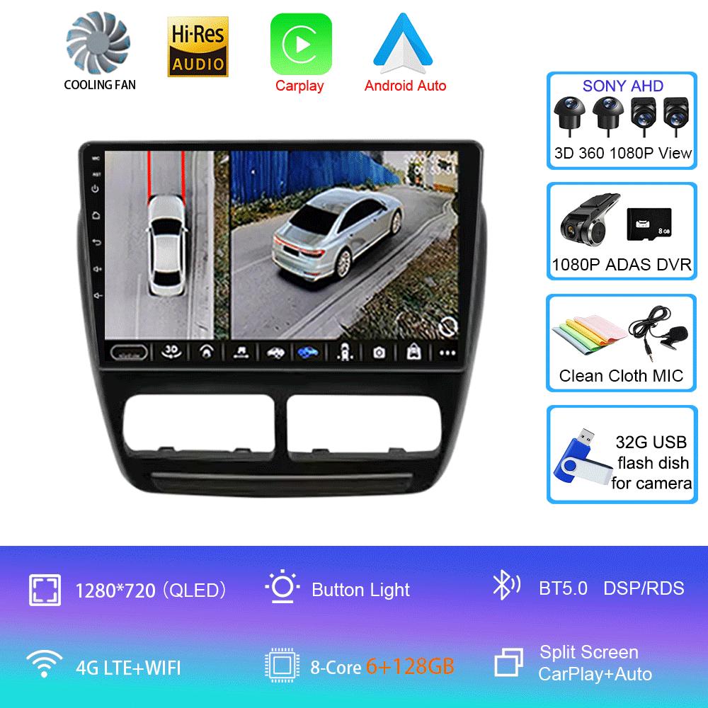 Android 14 Car Radio For Fiat Doblo 2010 - 2015 Multimedia Video Player Navigation Stereo GPS BT Carplay Android Auto 5G WIFI