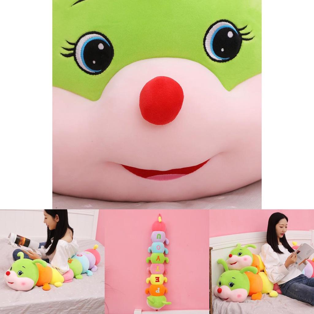 Almohada de Peluche Gigante Suave de Oruga Durmiente para Niños en Diseño Multicolor Colorido