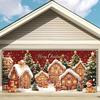 1pc2D flat, Merry Christmas garage door banner - perfect for holiday homes, walls and yard decorations, no power required wsj