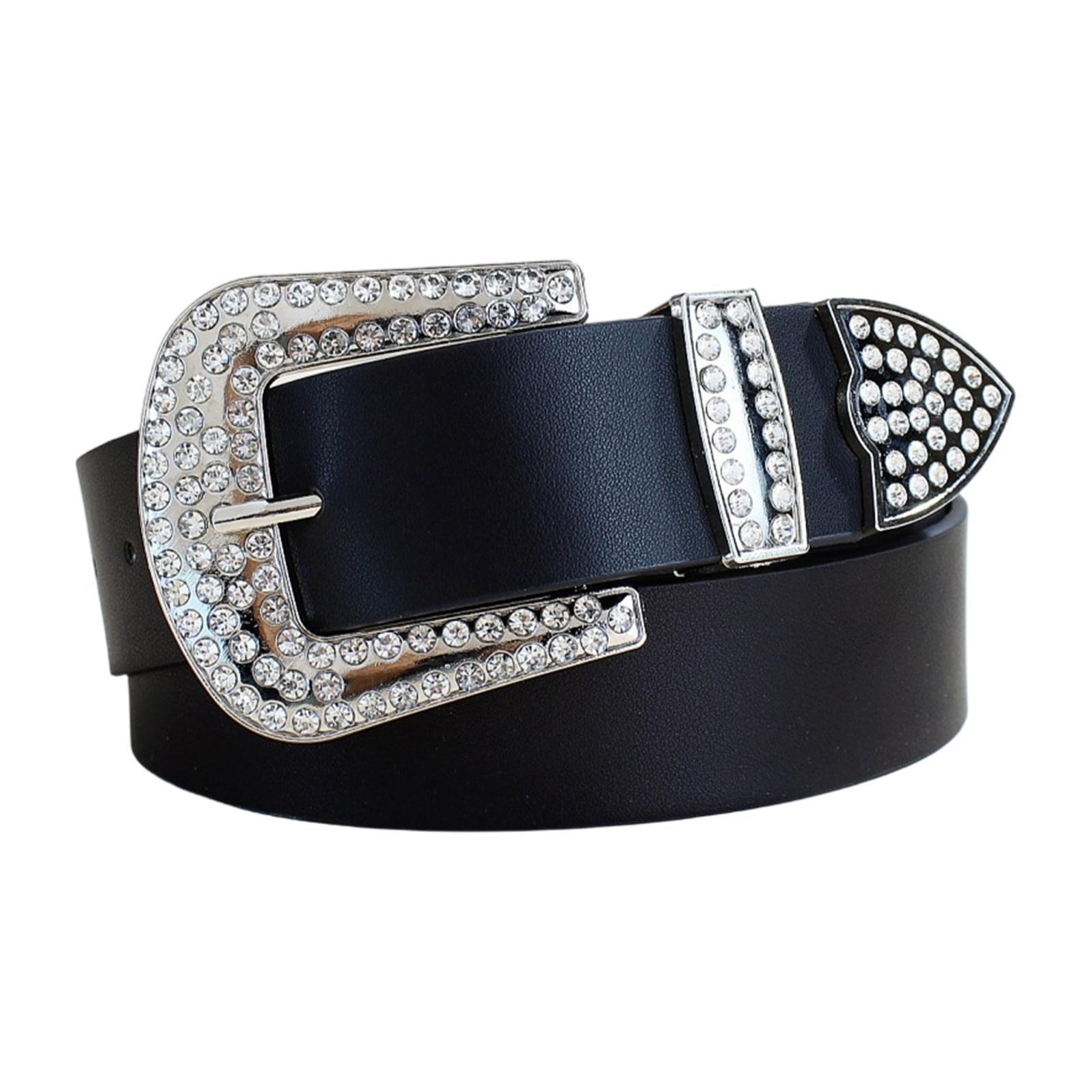 

Trendy Black Belt with Rhinestones Sophisticated Elegant Women s Waist Belt for Enhancing Evening Outfits