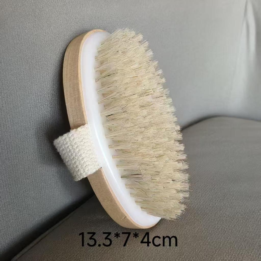 Beech Wood Pig Bristle Bath & Body Brush for Skin Cleansing and Massage