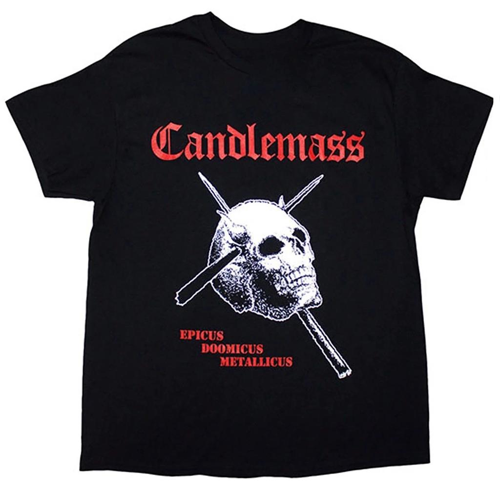 T-shirt da uomo Candlemass Epicus Doomicus Metallicus T-shirt da uomo Quotidiana da esterno Retrò T-shirt stampata per fan da uomo e donna