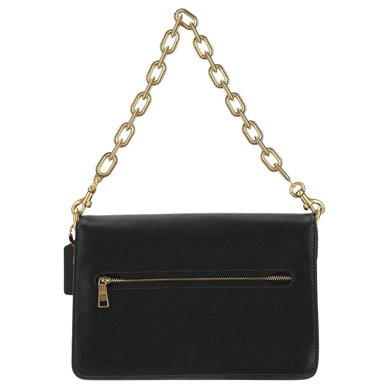 Coach Tabby 30 Gold Metal Logo Cowhide Shoulder Bag Large Women's Black