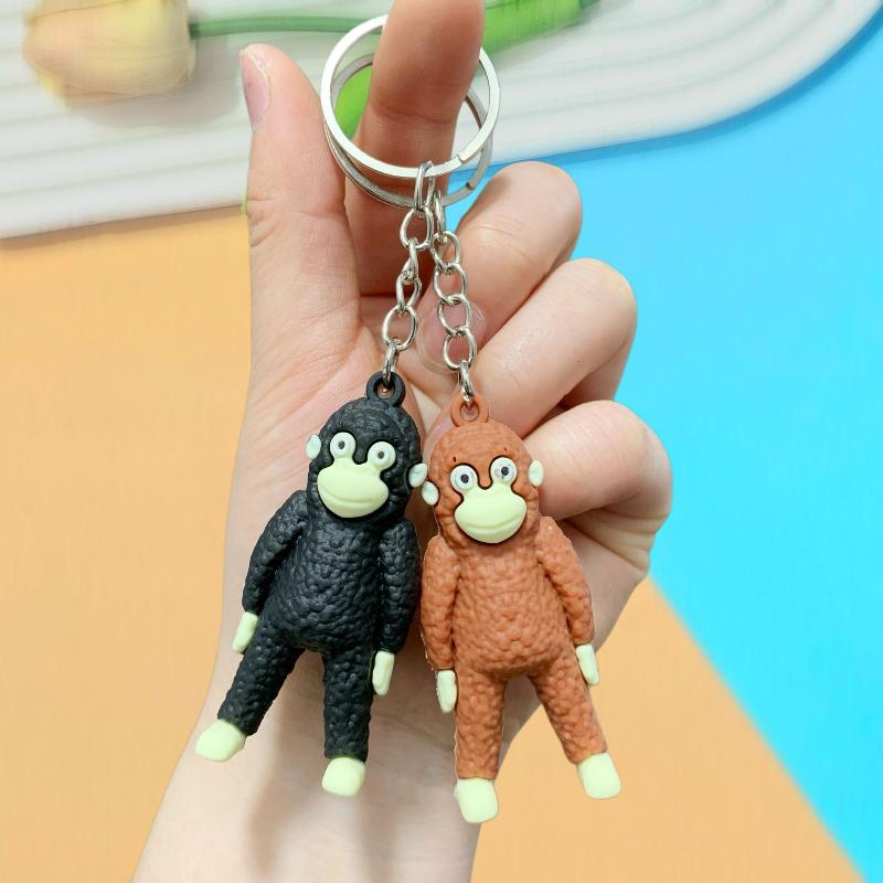 5Pcs Creative Protect Punch The Monkey Keychain Cute Gorilla Decor Hanging Keychain Anime Peripherals Toy Birthday Gifts