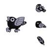 Black Chic Punk Bird Brooch With Creative Cartoon Design Eyecatching Decorative Alloy Pin All For