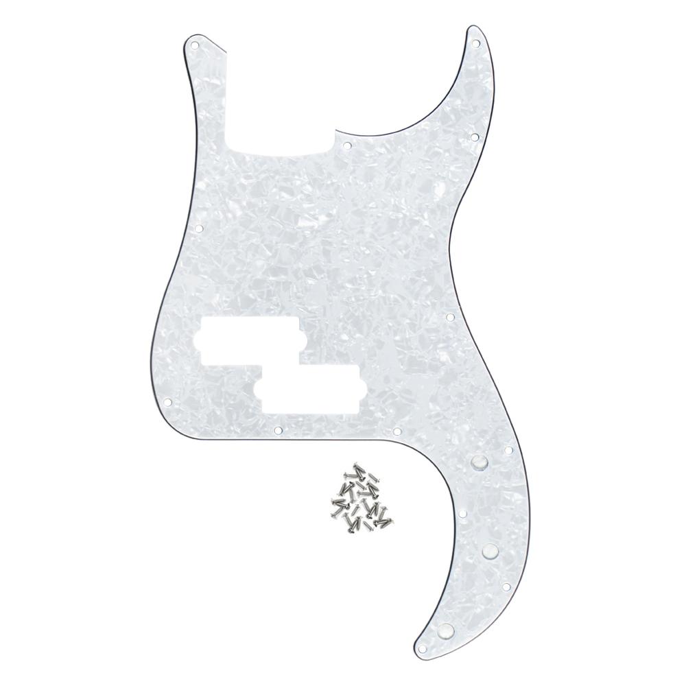 FLEOR 1pcs Bass Pickguard 4 Strings Guitar Scratch Plate 13 Holes for PB Bass Without Truss Rod Hole Style