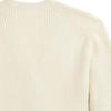 Polo Ralph Lauren Solid Logo Embroidered V-Neck Loose Long Sleeve Knit Sweater Women Sweater Cream WMPOSWENDW20303-100