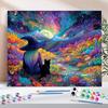 1pc Painting By Numbers Witch Black Cat Fantasy Landscape Halloween Gift Acrylic Paint Paintings Decor Art Diy Crafts 40x50cm/16x20inch Without Frame