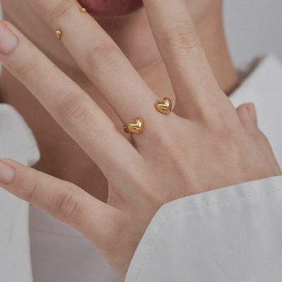 PICOMENT #006 Heart Open Ring _ Gold