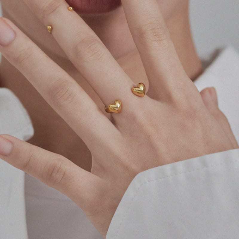 PICOMENT #006 Heart Open Ring _ Gold