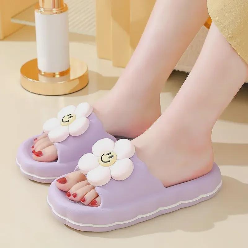 Damen Outdoor Cartoon Hausschuhe: Dicke Sohle, Rutschfest, Sommer Niedlich Indoor Sandalen