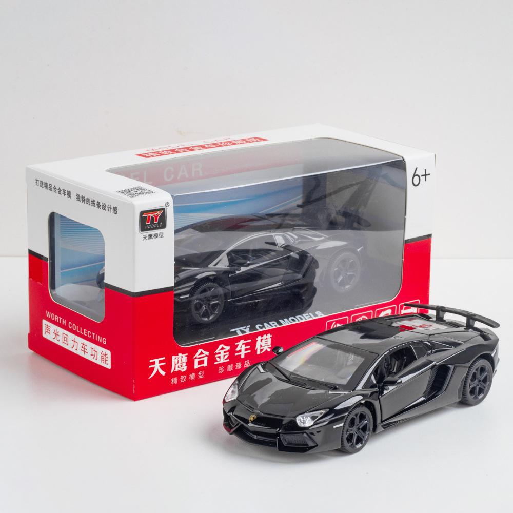 

1:32 масштаба LP740, модель автомобиля из сплава, световой и звуковой эффект, литой автомобиль, игрушки для мальчиков, подарок на день рождения, детские игрушки, коллекция автомобилей 15x7x3.5cm чёрный