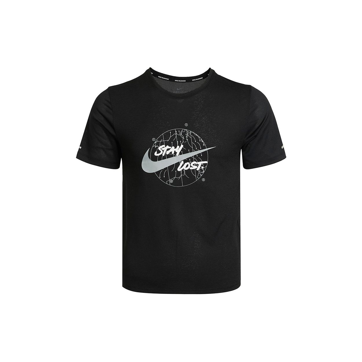 Nike Dri-FIT Miler Wild Run Running T-Shirt Black Men DA0217-010 M