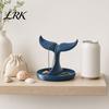 Dressing Table Decoration Organizer 3D Printed Whale Tail Jewelry Organizer, Earring Necklace Display Stand with Ring Tray, Creative Desktop