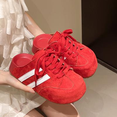 Fashion Platform Women's Sneakers Flats Mules Shoes Lace Up Slippers 2025 Trend Casual Sneakers Cozy Summer Woman Shoes Sandals Loafers
