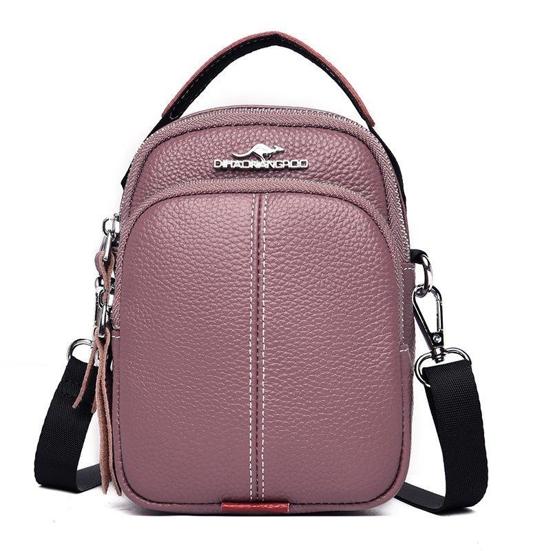 Genuine cow leather shoulder crossbody bag for women  luxurious high-quality mobile phone bag  women's messenger bag