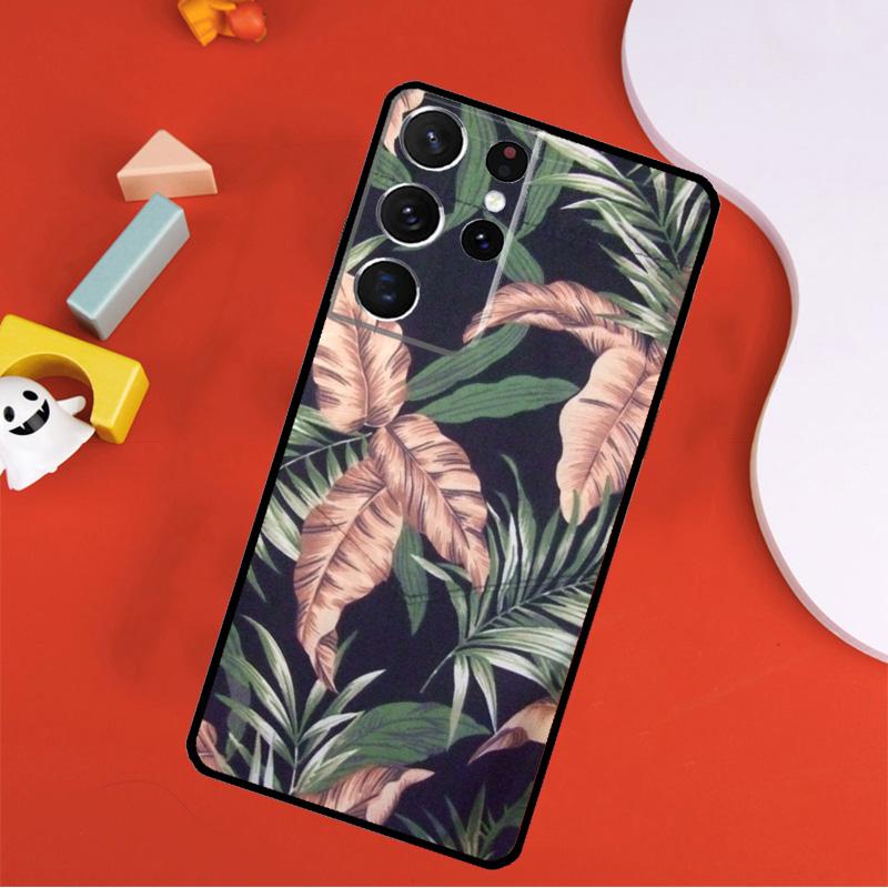 Tropical leaves Banana Leaf Phone Case For Samsung Galaxy S25 Ultra S24 Ultra S9 S10 S20 S21 S22 S23 Plus S24 FE Cover