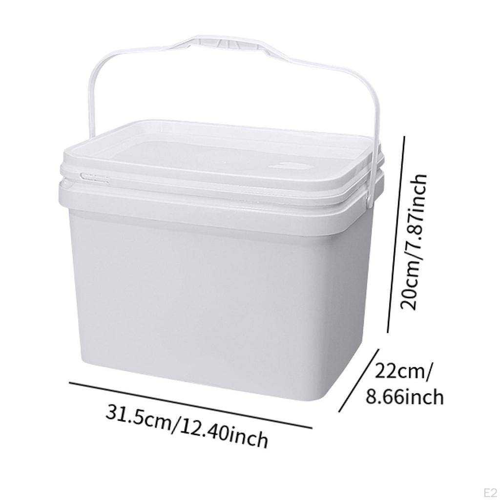 10L Rectangular Bucket ,All Purpose Pail Storage Box ,Food Container with Handle Cover for