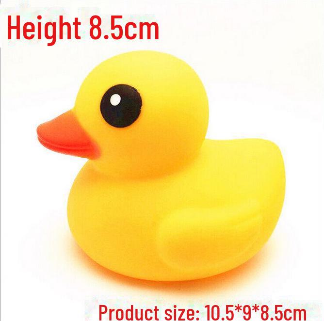 Vinyl Duck Family Bath Toy Set - Squeeze-activated Sounds, Educational Play, Mother and Ducklings, Cute Design, Includes Mesh Bag for Storage.
