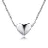 Korean Simple and Exquisite Box Chain Heart-shaped Pendant Necklace S925 Sterling Silver Necklace