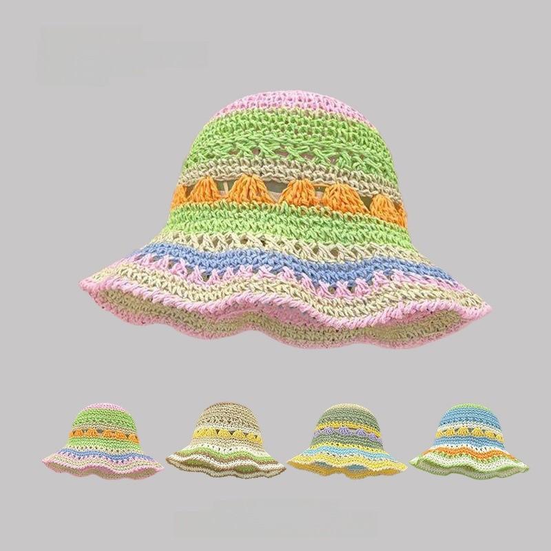 Summer Straw Hat With Wide Brim For Women Sun Protection Beach Vacation Fashion