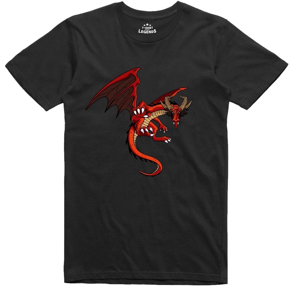Red Dragon Unisexs T Shirt Dungeons RPG Role Playing Gamer Regular Fit Tee 2XL