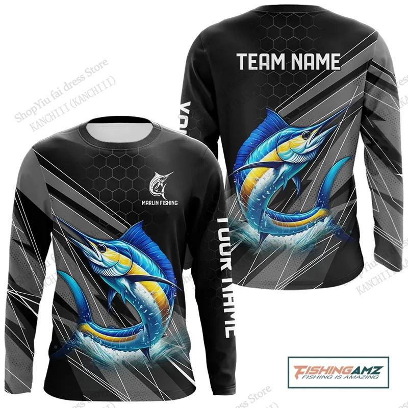 Blue Camo Fishing 3D Print Long Sleeve Crew Neck T-shirt Men Women Fashion Tops Tees Fishing Lover Tshirt Mens Clothing