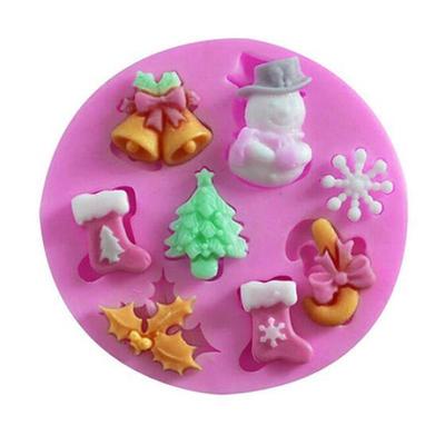 3D Weihnachtsbaum Glocke Silikon Schneeflocke Schneemann Kuchen Süßigkeiten Form Backen DIY Werkzeug ARI