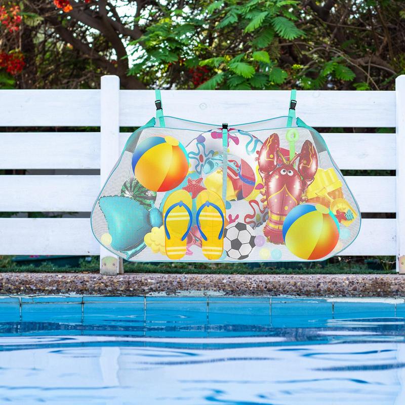 Pool Toy Storage Bag Large Capacity Poolside Mesh Net Pouch Holder Swimming Pool Mesh Organizer For Water Inflatable Accessories