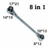 1pc 8 In 1 Dog Bone Ratchet Wrench Set Automatic Double-Sided Double Ratchet Wrench Steel Multifunctional Socket Wrench