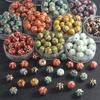 Akcesoria do bransoletki z ceramicznych koralików w kształcie dyni w stylu retro - Materiały do ręcznego tworzenia biżuterii, nawlekania i plecenia