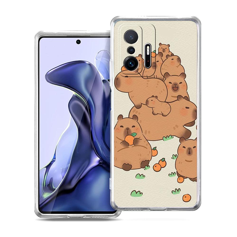 Cartoon Capybara Phone Case for Xiaomi Mi Poco F3 X3 X4 GT NFC M3 M4 11 Ultra 12 11X 11i Pro Lite 5G Soft Transparent Cover Bags