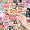 50 New Cute Graffiti Style Pictures and Texts Combined with Stickers Text Books Animals Fall In Love with Reading Children's Decorative Stickers