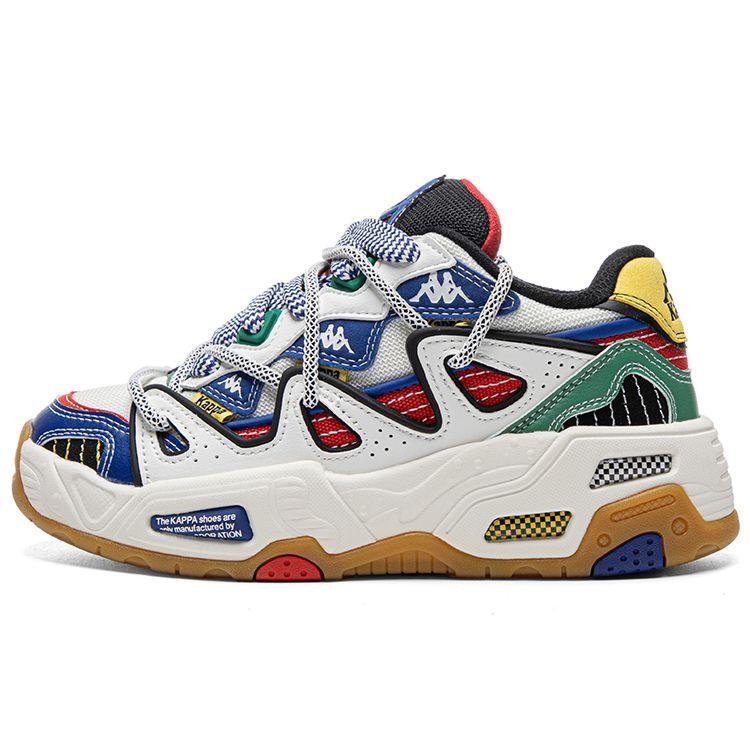 Kappa Color Block Spliced Deconstructed Thick Sole Low Top Sneakers Unisex sneakers White Blue Red K0DZ5CS21-012