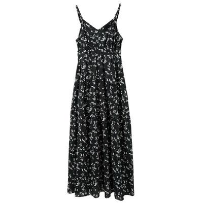 Sancai Women's V-Neck Floral Print 100% Cotton Cami Dress