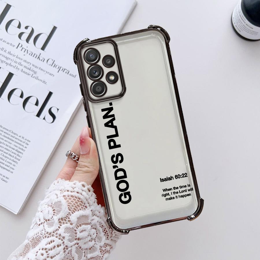 God's Plan Jesus Bible Verse Case for Samsung Galaxy A15 A33 A21s A35 A36 A52 A17 A13 A26 A16 A24 A25 Phone Cover