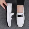 Fashion Spring and Autumn White Soft Soled Loafers Men Soft Soled Punched Breathable Casual Shoes Fashion Business Wedding Leather Shoes