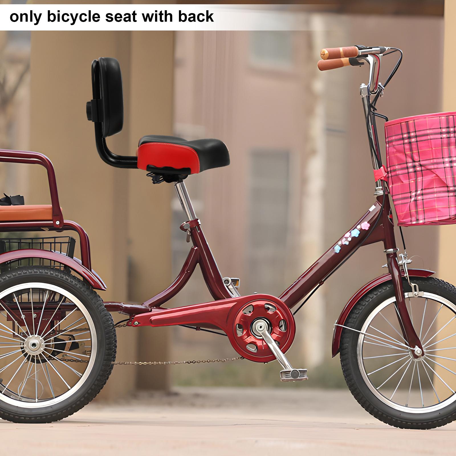 

Сиденье для трехколесного велосипеда со спинкой, очень широкое и мягкое велосипедное седло - Нескользящая основа, Универсальная посадка для взрослых трехколесных велосипедов, Удобное сиденье для езды