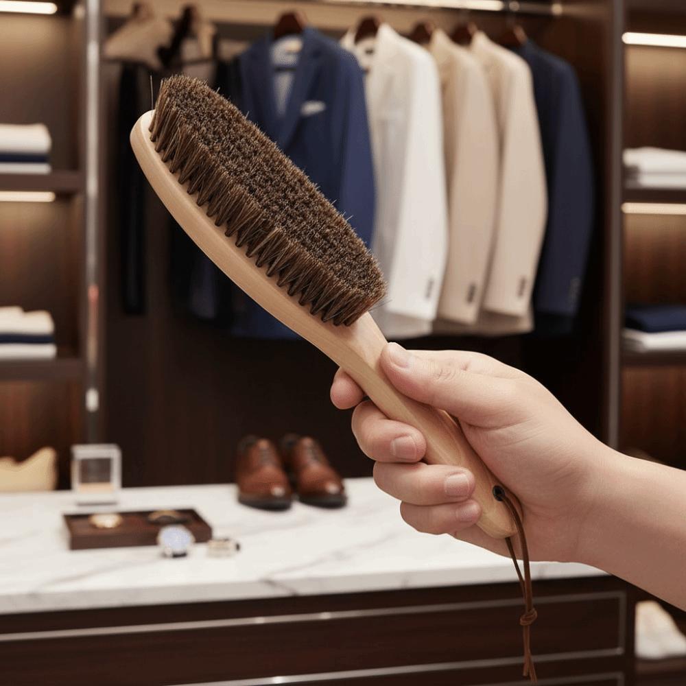 Beech Wood Wool Coat Care Brush Professional Gentle Bristles Cashmere Special Brush Hanging Multifunctional Woolen Sweater Brush