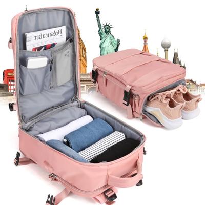 Großer Reiserucksack für Damen Kabinengröße Wasserdicht Nass-/Trockenfach Koffer Laptoptasche