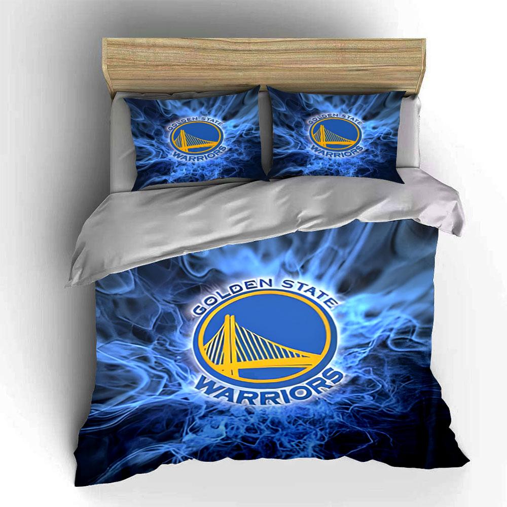 Golden State Warriors Logo Bedding Duvet Cover Set Duvet Cover Pillowcases (1*Duvet Cover 2*Pillowcases, Without Duvet Insert)