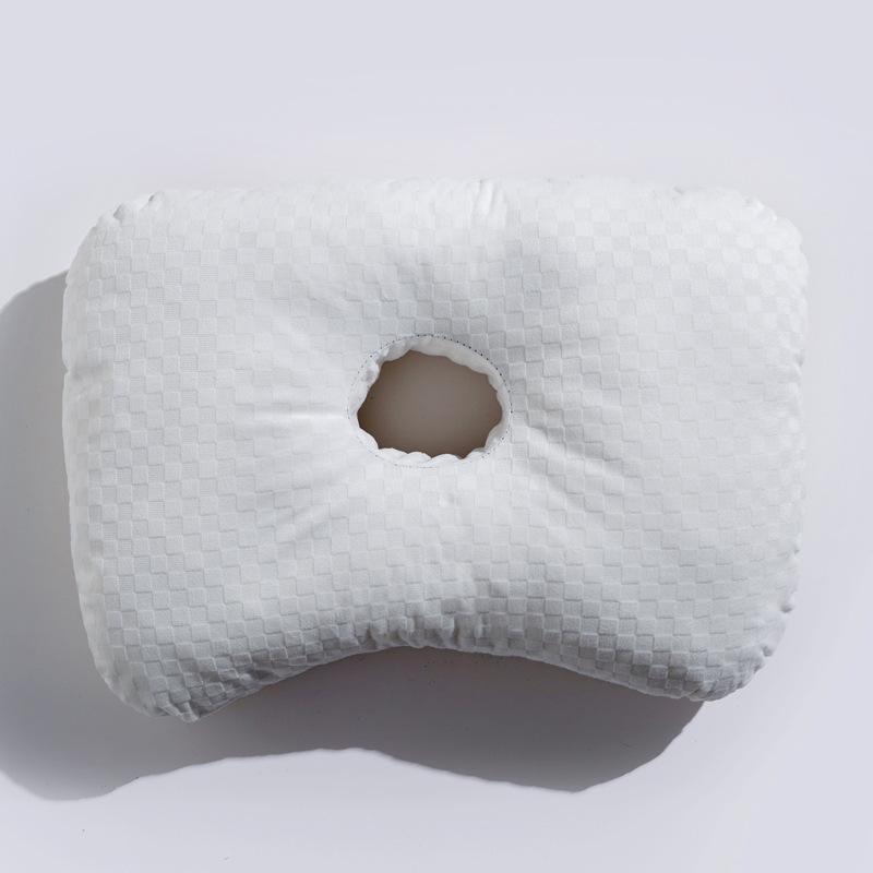 Pernă pentru Piercing Ureche cu Umplutură de Bumbac Pernă Respirabilă Ergonomică cu Orificiu pentru Ureche Pernă Portabilă Confortabilă pentru Cercei