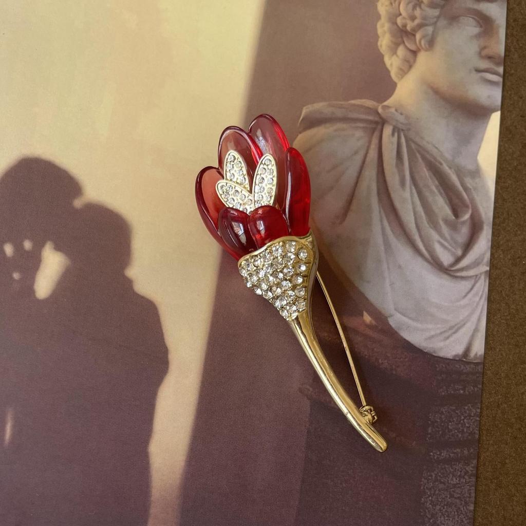 Medieval Vintage Retro Seria Design Floral Glazurat Broșă Decorativă Moda Personalitate Galvanoplastie