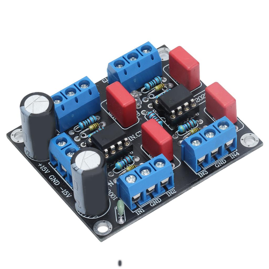 Vorverstärkerplatine Duale Stromversorgung 4-Kanal Audioverstärkungsmodul DC 12V‑15V NE5532
