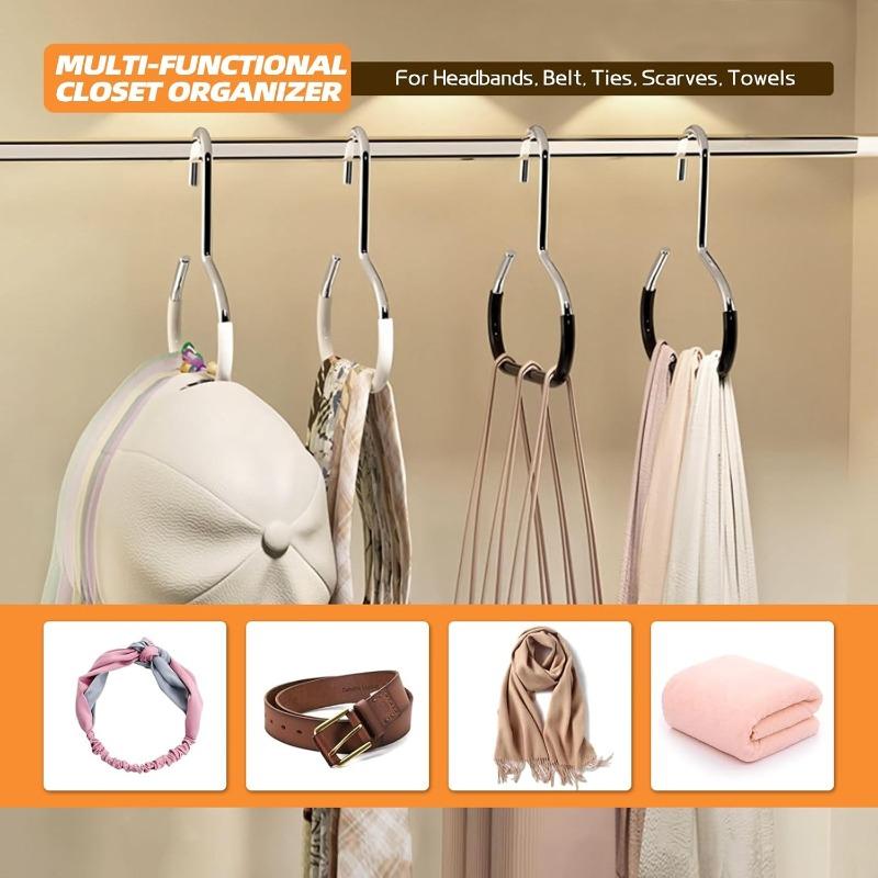 1/2/5pcs Stainless Steel Hat Hanger Hat Rack Multifunctional Round Hook Scarf Towel Tie Hanger Multifunctional Display Stand