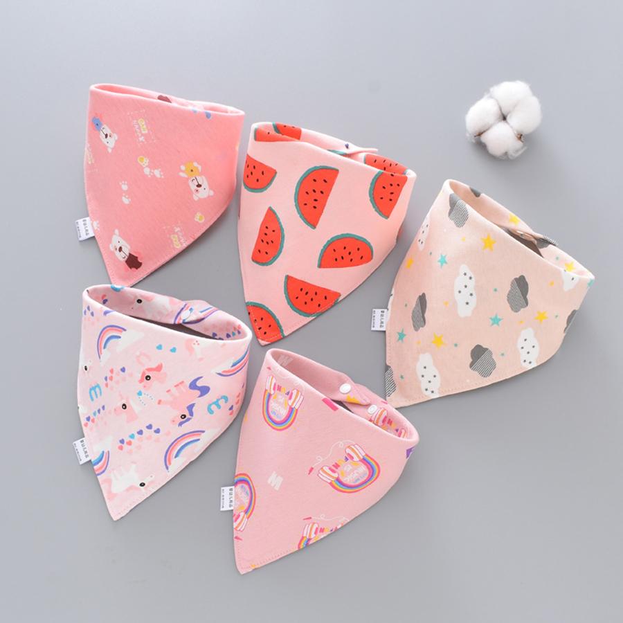 5 stuks Puur Katoen Bandana Waterdichte Slabben Baby Kwijl Handdoek Driehoekige Sjaal Pasgeboren Jongens Meisjes Absorberende Stof Slab Kwijl Sjaal