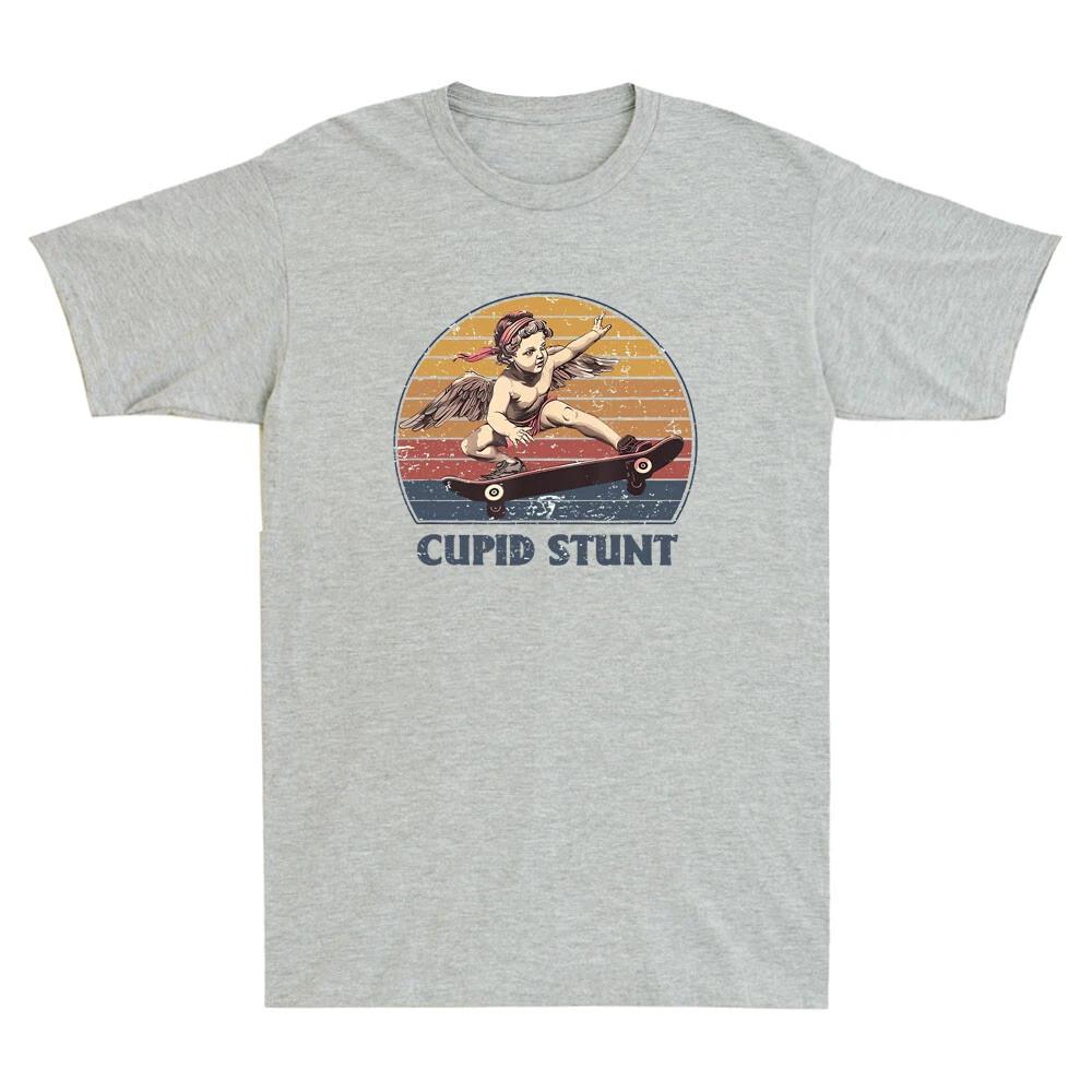Unisexs Vintage Cupid Stunt Funny Meme T Shirt Unisex Streetwear Cotton Oversized Tee Loose Unisex Short Sleeve Loose Tops Trendy
