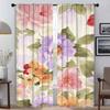 Beauty Flowers Modern Living Room Curtains for Camera Window Curtain for Room 2 Panel Home Interior Curtains Shades Partition