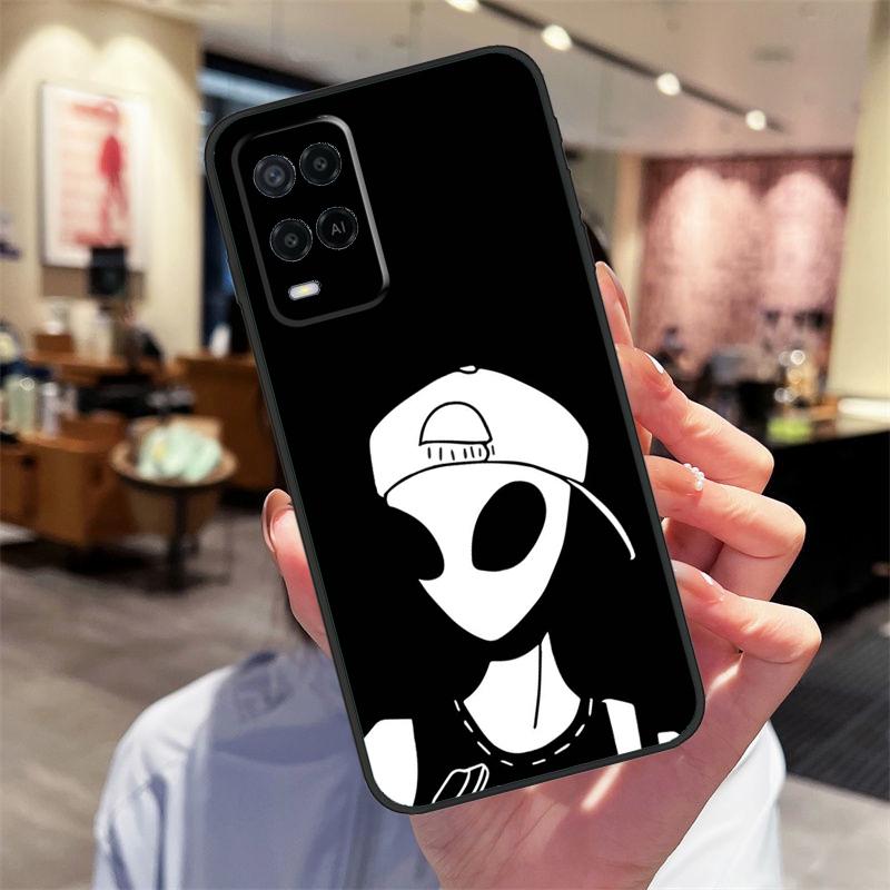 Aesthetic Alien Case For Oppo A94 A54 A40 A60 A80 A98 A78 A18 A38 A58 A16 A76 A96 A17 A77 A74 A57S A15 Cover